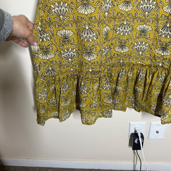 Mod's Mahal Floral Split Neck Midi Dress Womens Size XS Pockets Block Print Boho - Picture 7 of 13